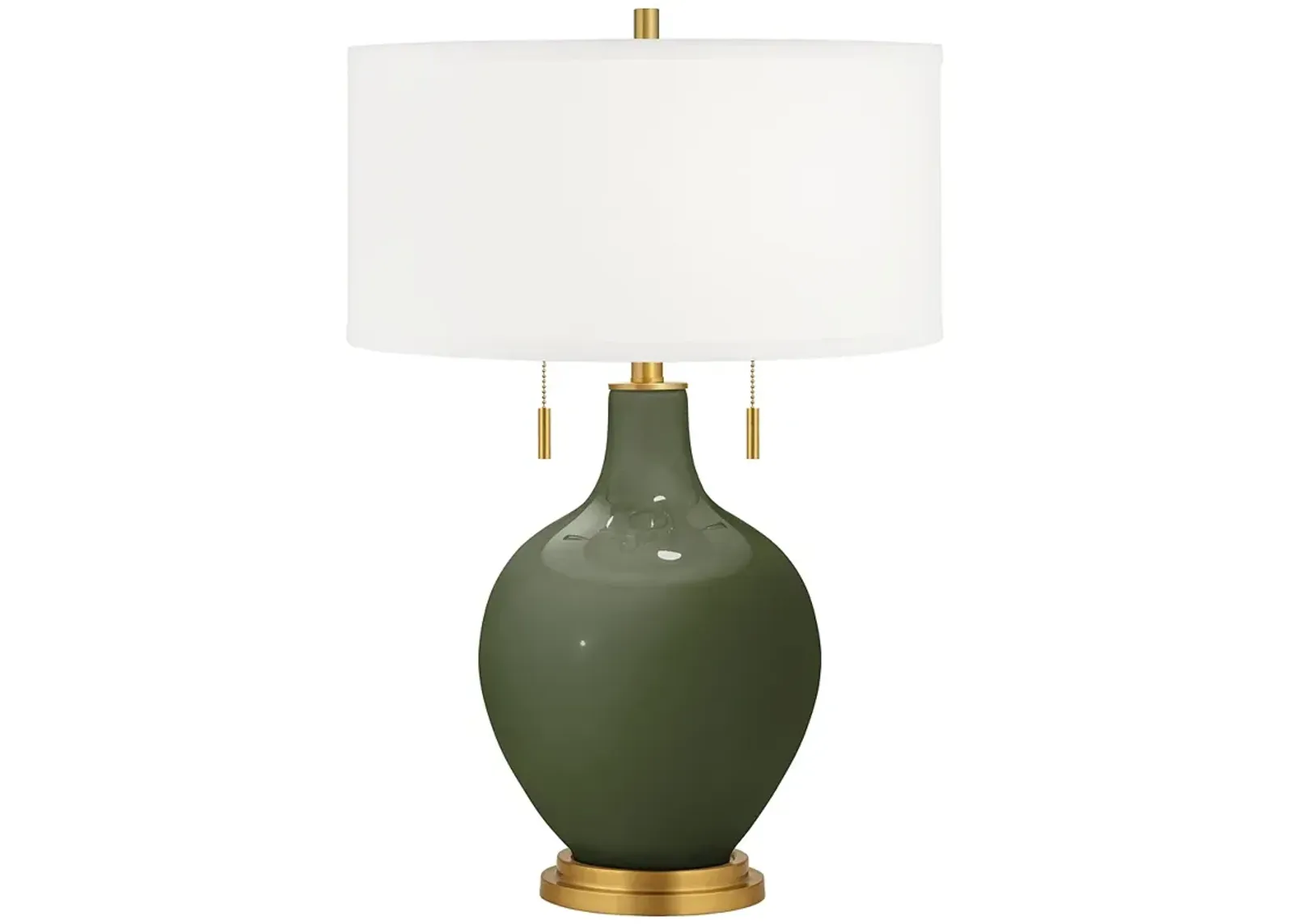 Color Plus Toby Brass 28" Secret Garden Green Glass Table Lamp