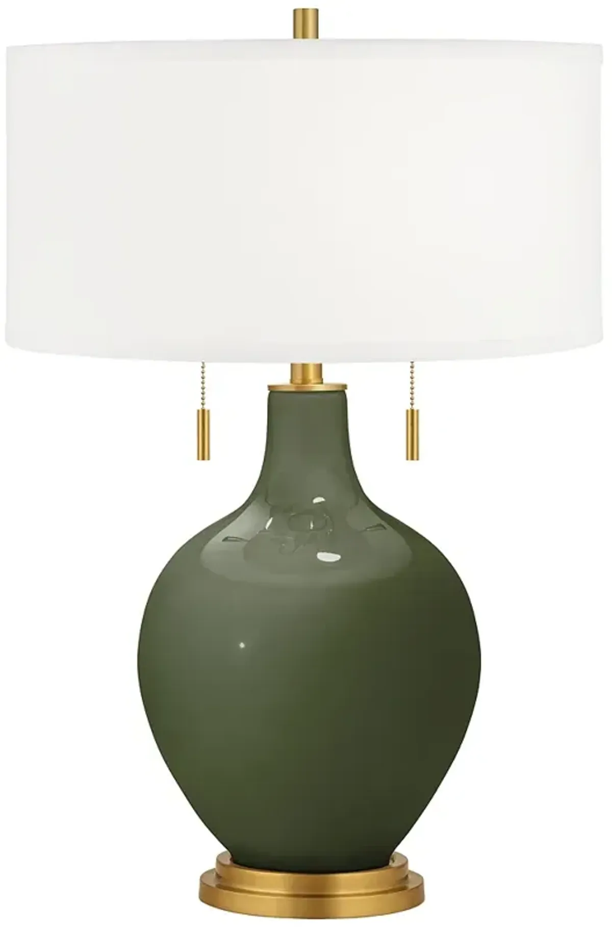 Color Plus Toby Brass 28" Secret Garden Green Glass Table Lamp