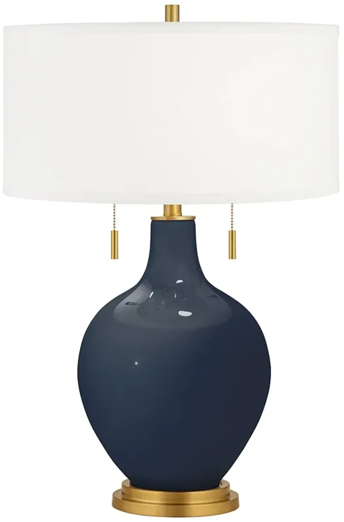 Color Plus Toby Brass 28" Naval Blue Glass Table Lamp