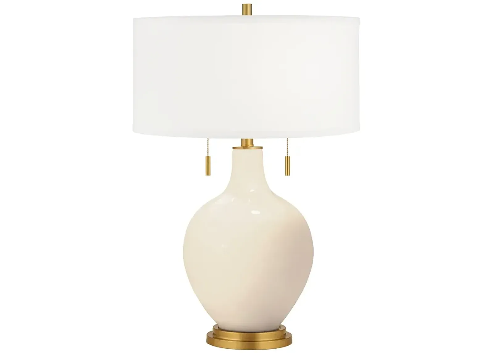 Color Plus Toby Brass 28" Steamed Milk White Glass Table Lamp