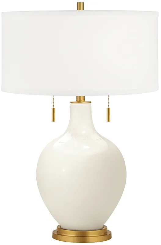 Color Plus Toby Brass 28" West Highland White Glass Table Lamp