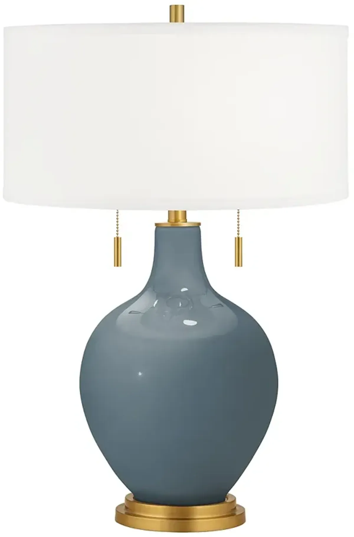 Color Plus Toby Brass 28" Smoky Blue Glass Table Lamp