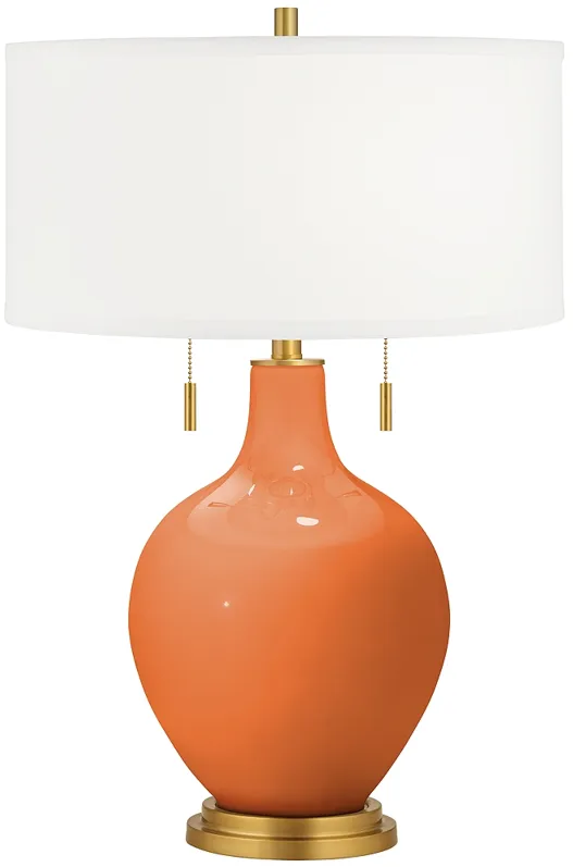 Celosia Orange Toby Brass Accents Table Lamp