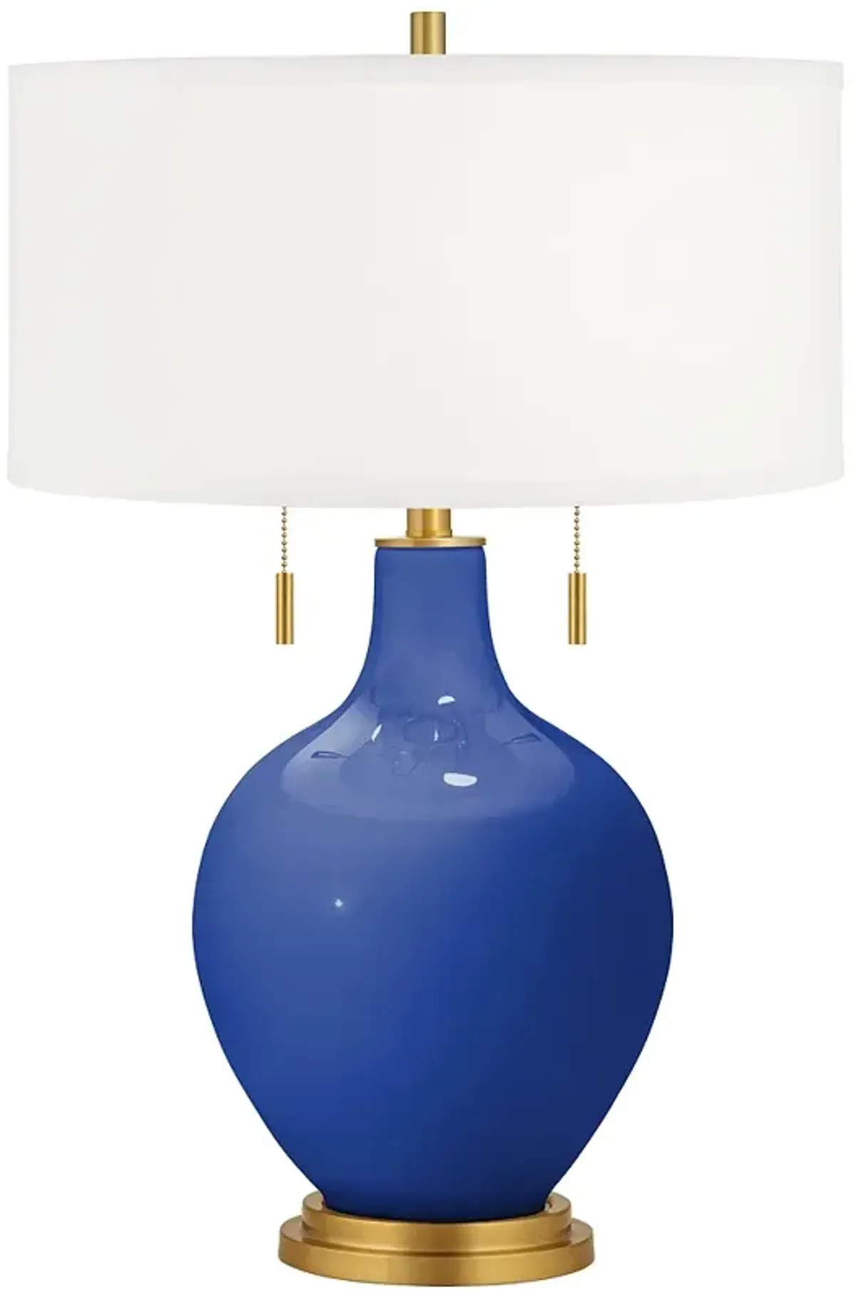 Dazzling Blue Toby Brass Accents Table Lamp