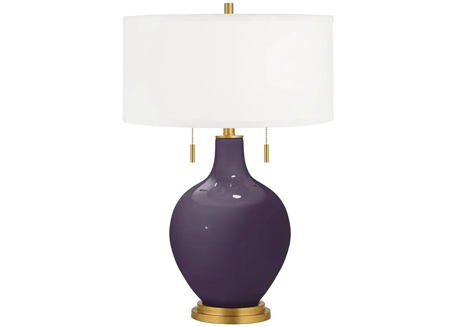 Quixotic Plum Toby Brass Accents Table Lamp