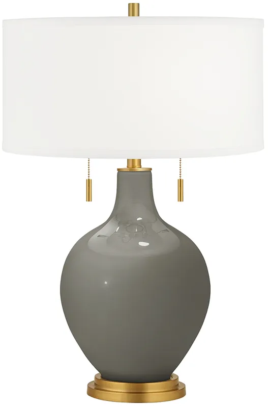 Gauntlet Gray Toby Brass Accents Table Lamp