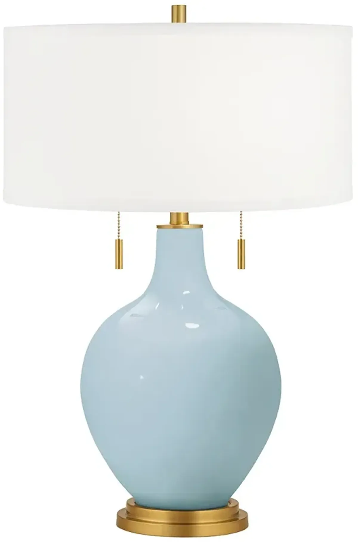 Color Plus Toby Brass 28" Vast Sky Blue Glass Table Lamp