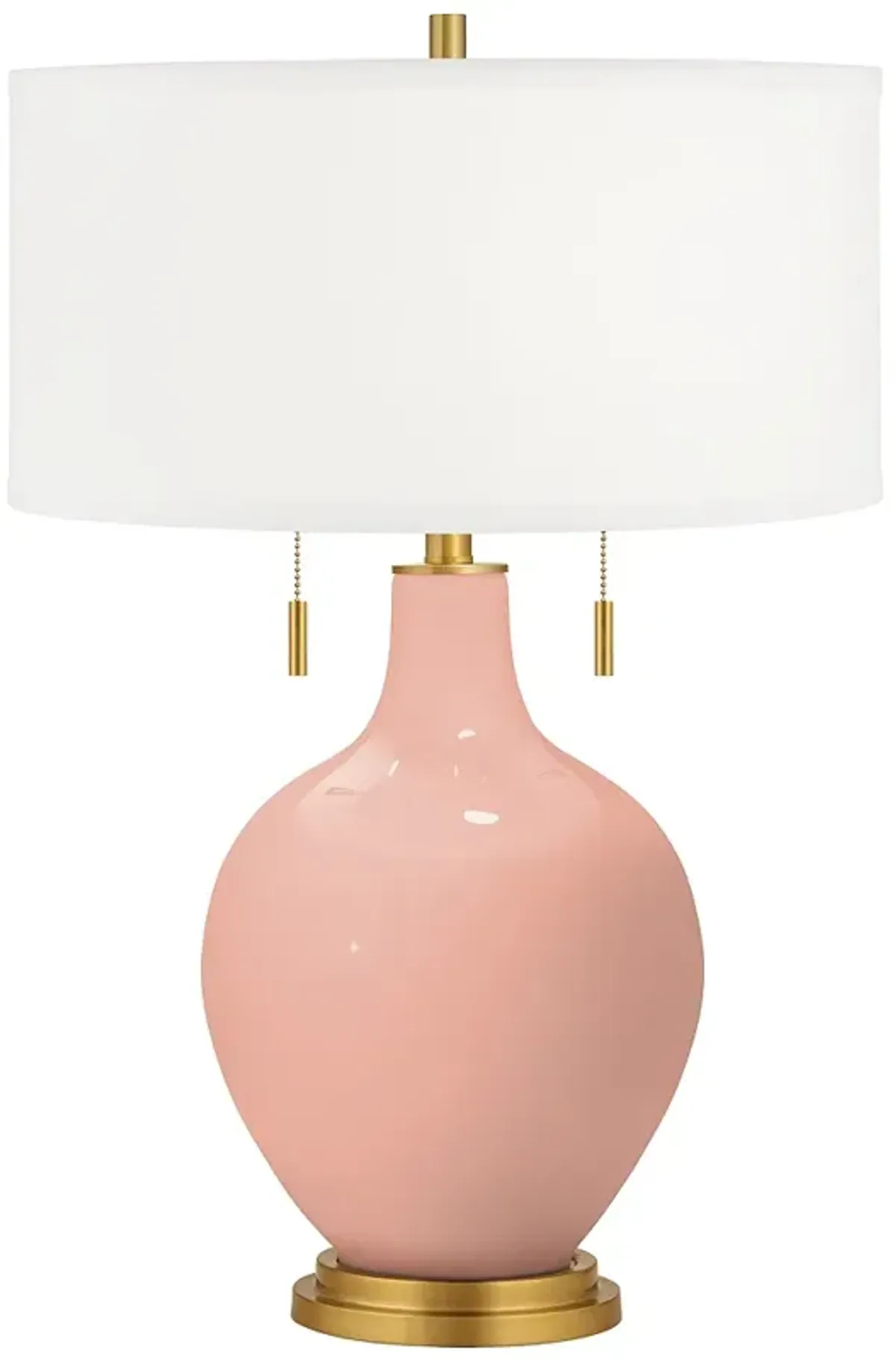 Color Plus Toby Brass 28" High Modern Mellow Coral Pink Table Lamp