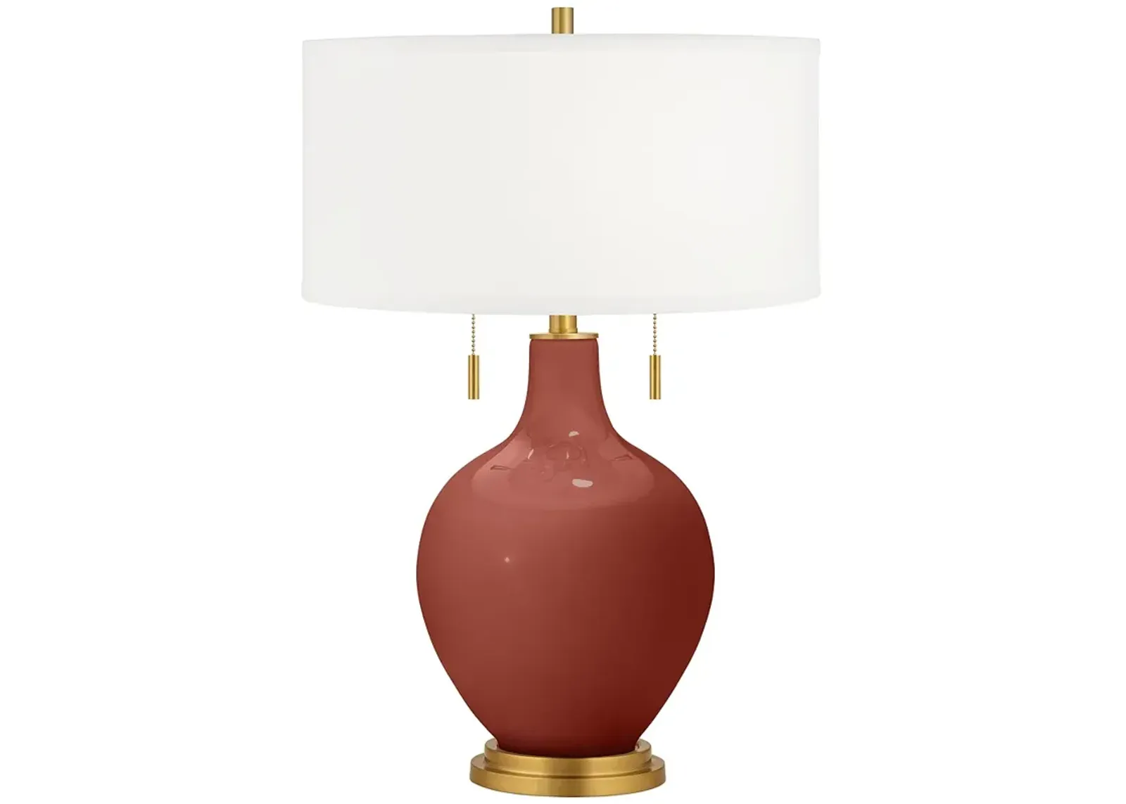 Color Plus Toby Brass 28" High Modern Madeira Red Table Lamp