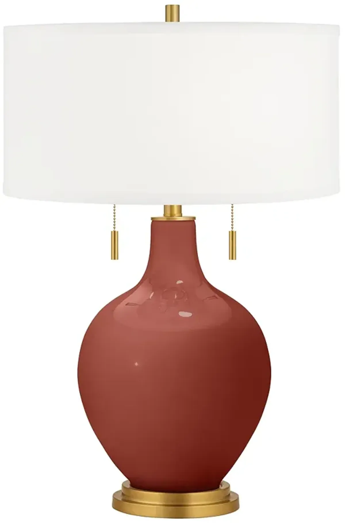 Color Plus Toby Brass 28" High Modern Madeira Red Table Lamp