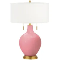 Haute Pink Toby Brass Accents Table Lamp