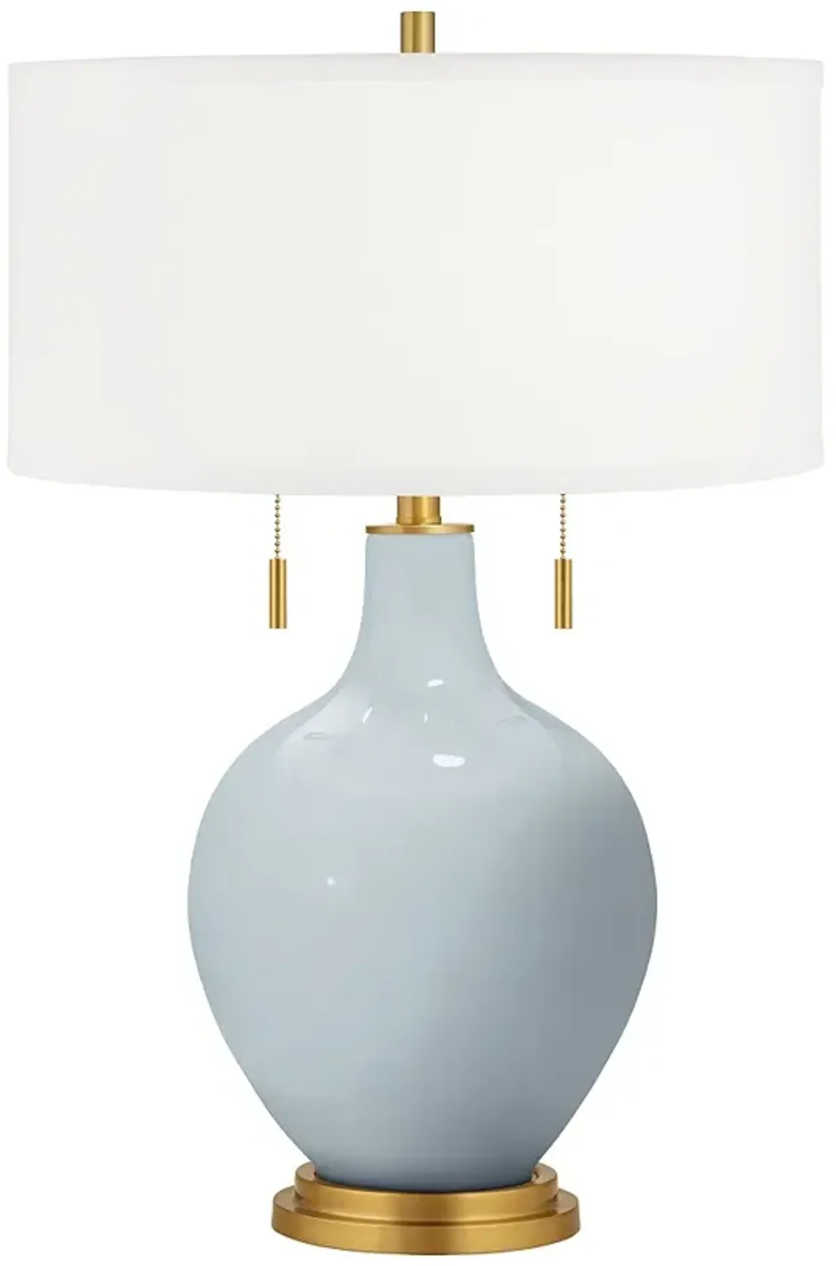 Color Plus Toby Brass 28" Take Five Blue Glass Table Lamp