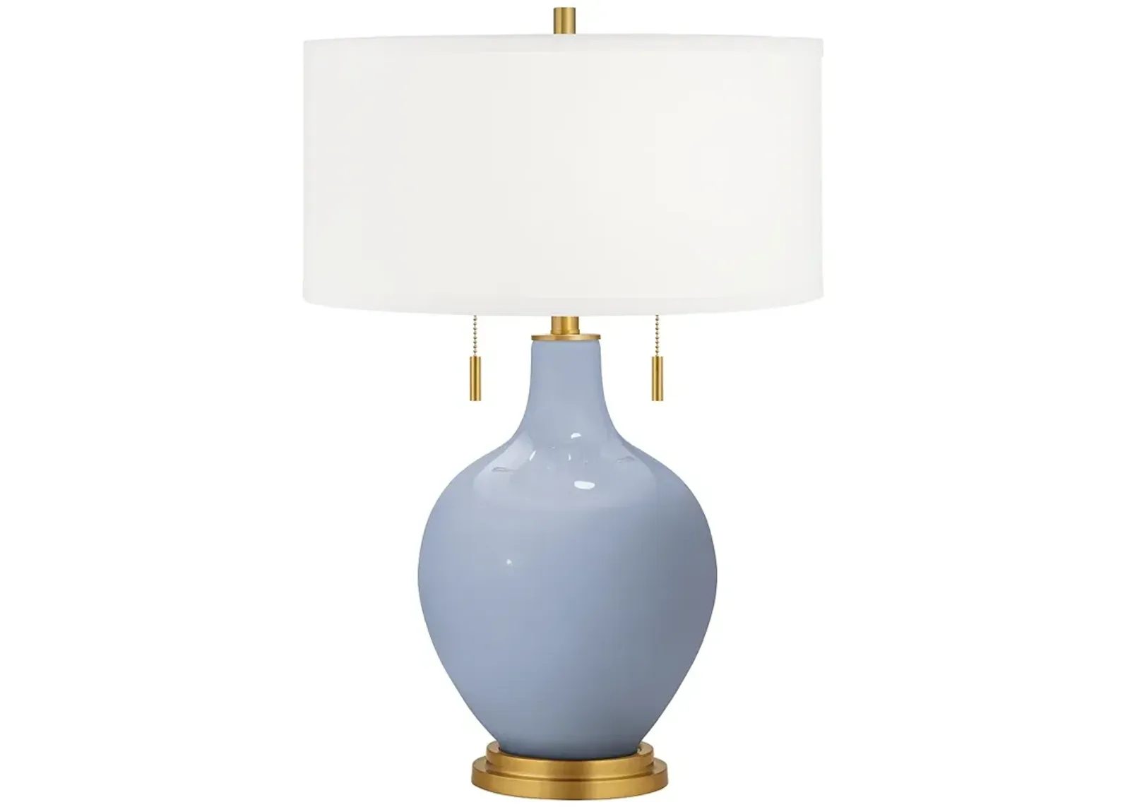 Color Plus Toby Brass 28" Blue Sky Glass Table Lamp