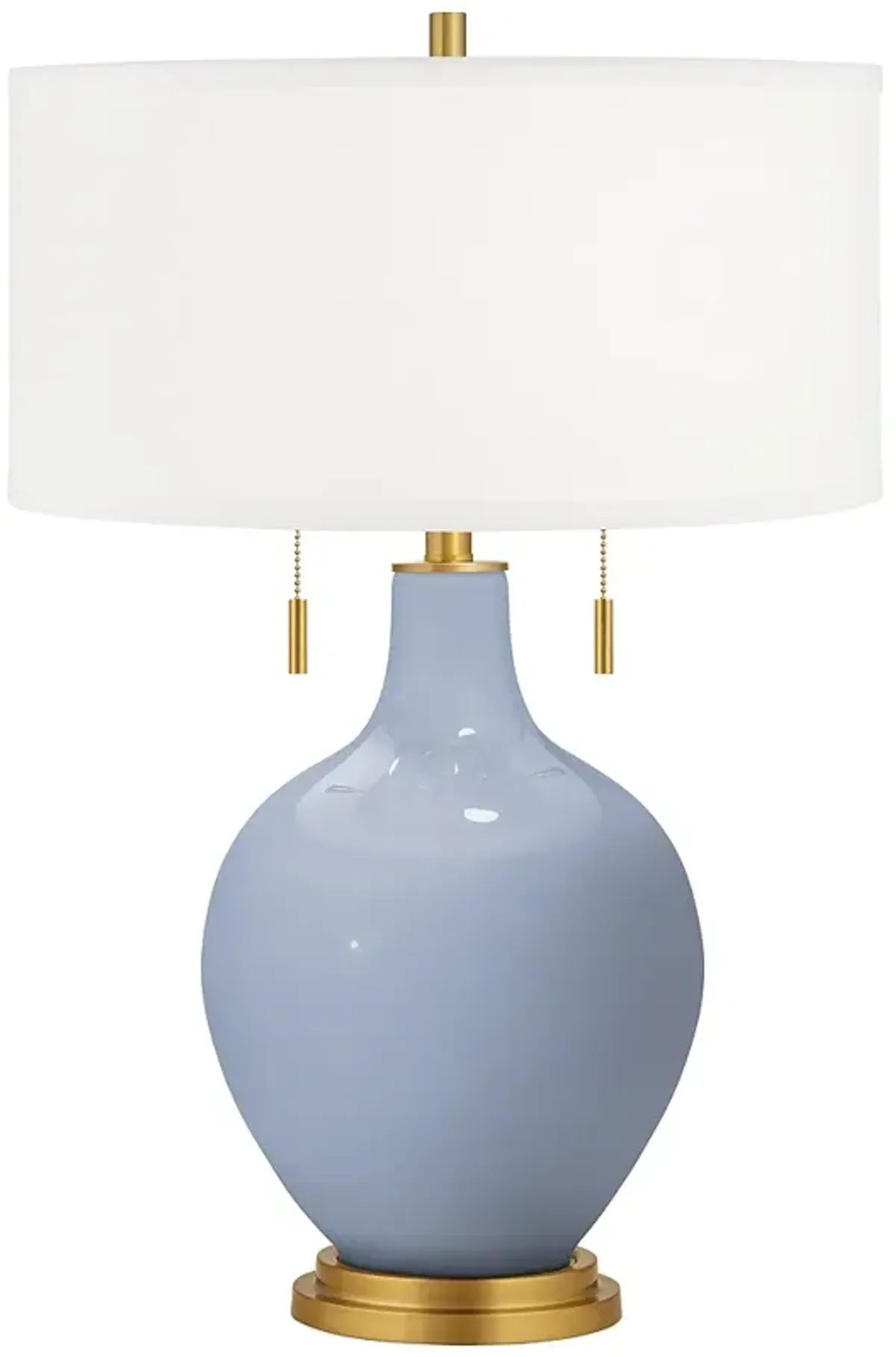 Color Plus Toby Brass 28" Blue Sky Glass Table Lamp