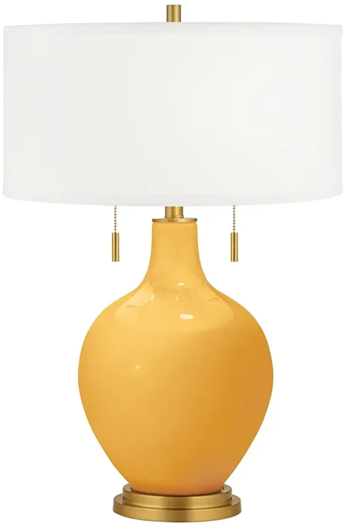 Color Plus Toby Brass 28" High Marigold Yellow Table Lamp