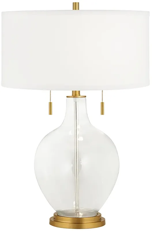 Clear Glass Fillable Toby Brass Accents Table Lamp