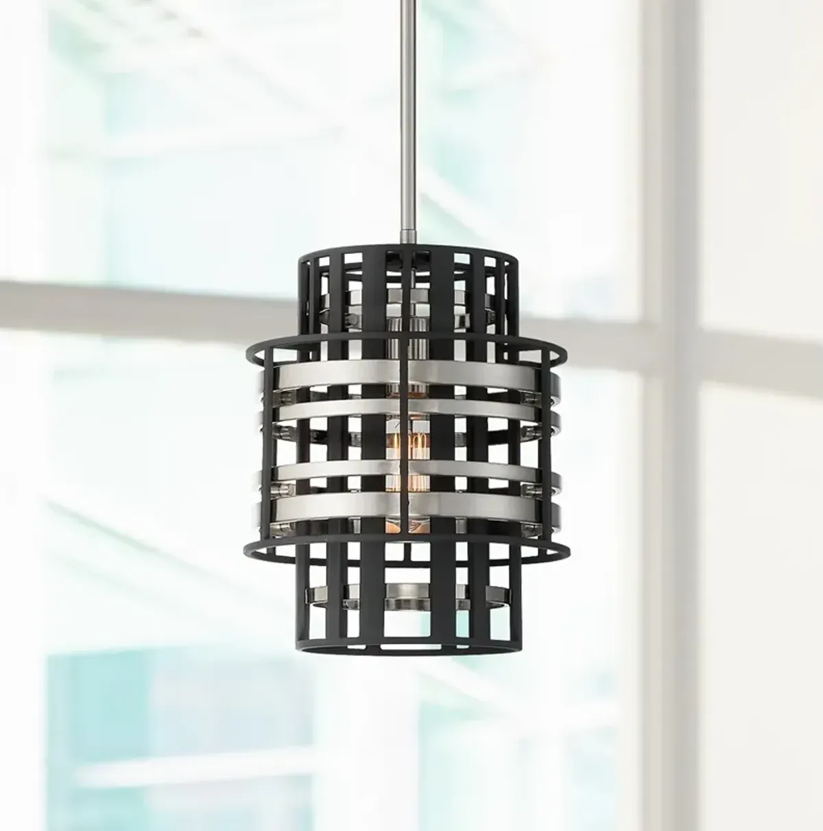 Metropolitan Presten 10" Wide Coal Black Mini Pendant Light