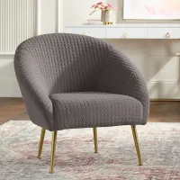 Bree Gray Accent Chair with Gold Legs