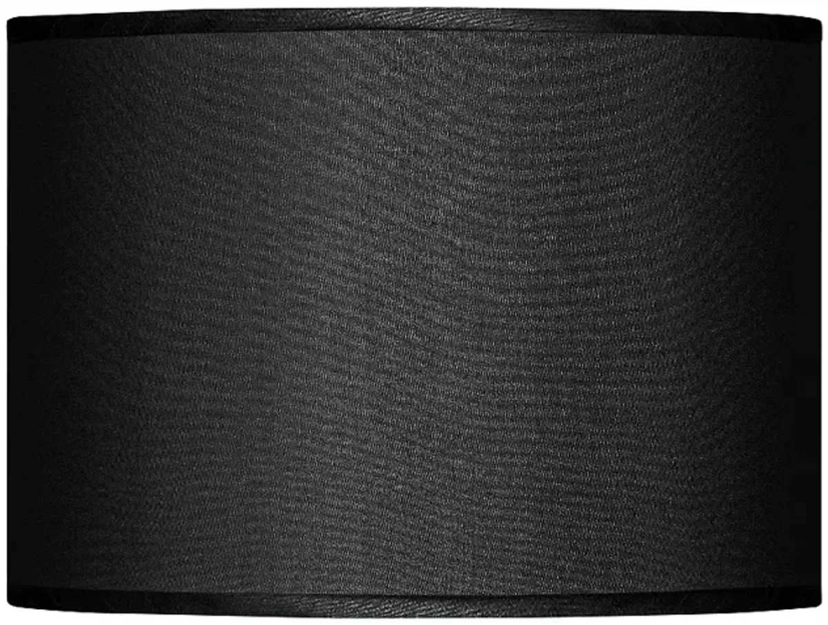 Possini Euro Black Faux Silk Drum Shade 13.5X13.5X10 (Spider)