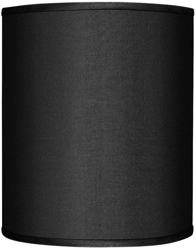 Possini Euro Black Faux Silk Tall Drum Lamp Shade 10x10x12 (Spider)