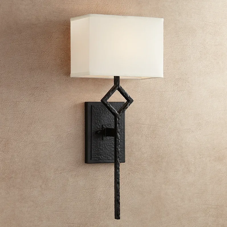 Mission 25 1/2" High Matte Black Wall Sconce