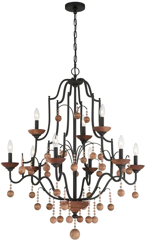 Minka-Lavery  Colonial Charm 9-Light Old World Bronze with Walnut