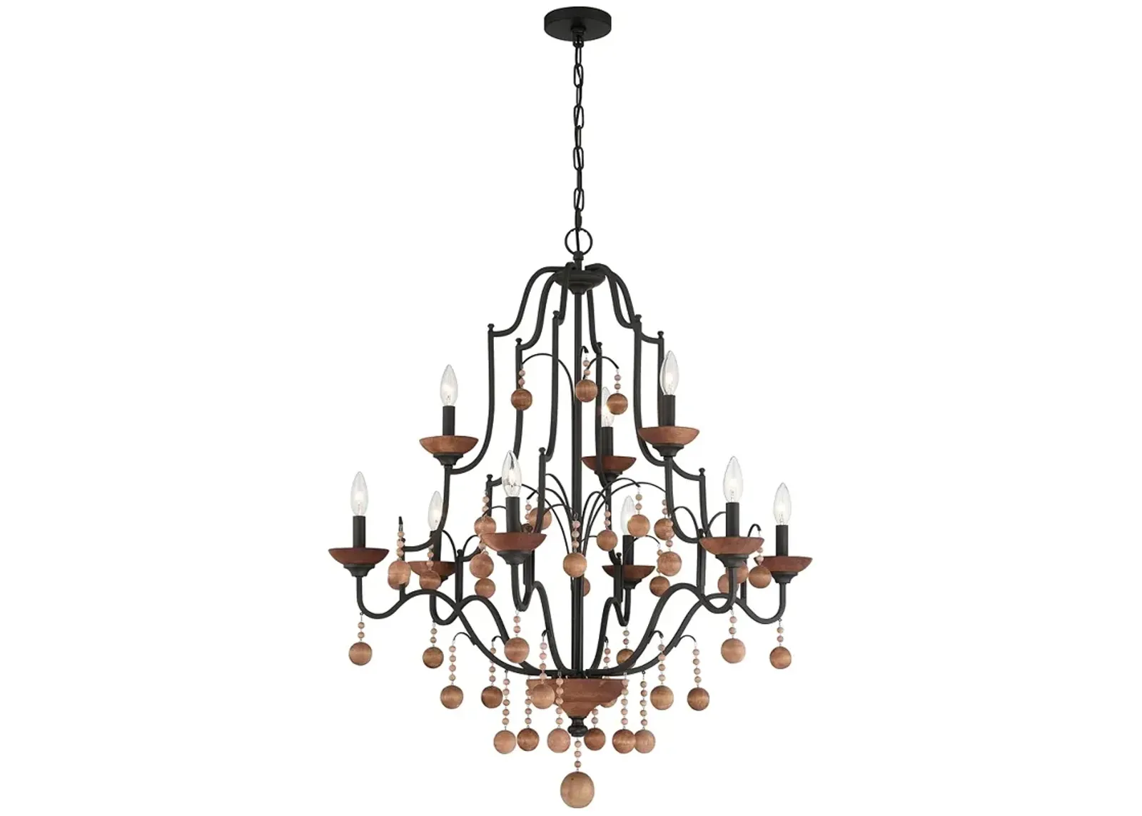 Minka-Lavery  Colonial Charm 9-Light Old World Bronze with Walnut