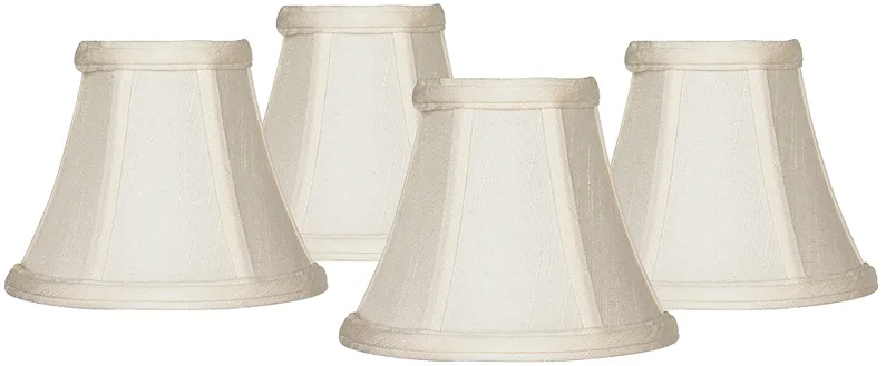 Evaline Cream Fabric Bell Shades 3x6x5x5 (Clip-On) Set of 4