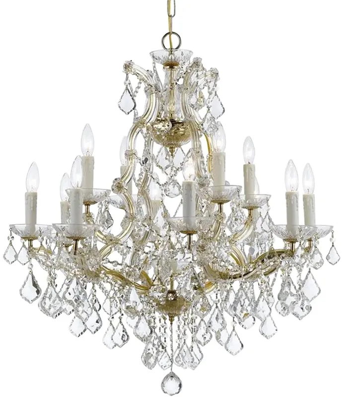 Crystorama Maria Theresa 29"W Gold 13-Light Crystal Chandelier