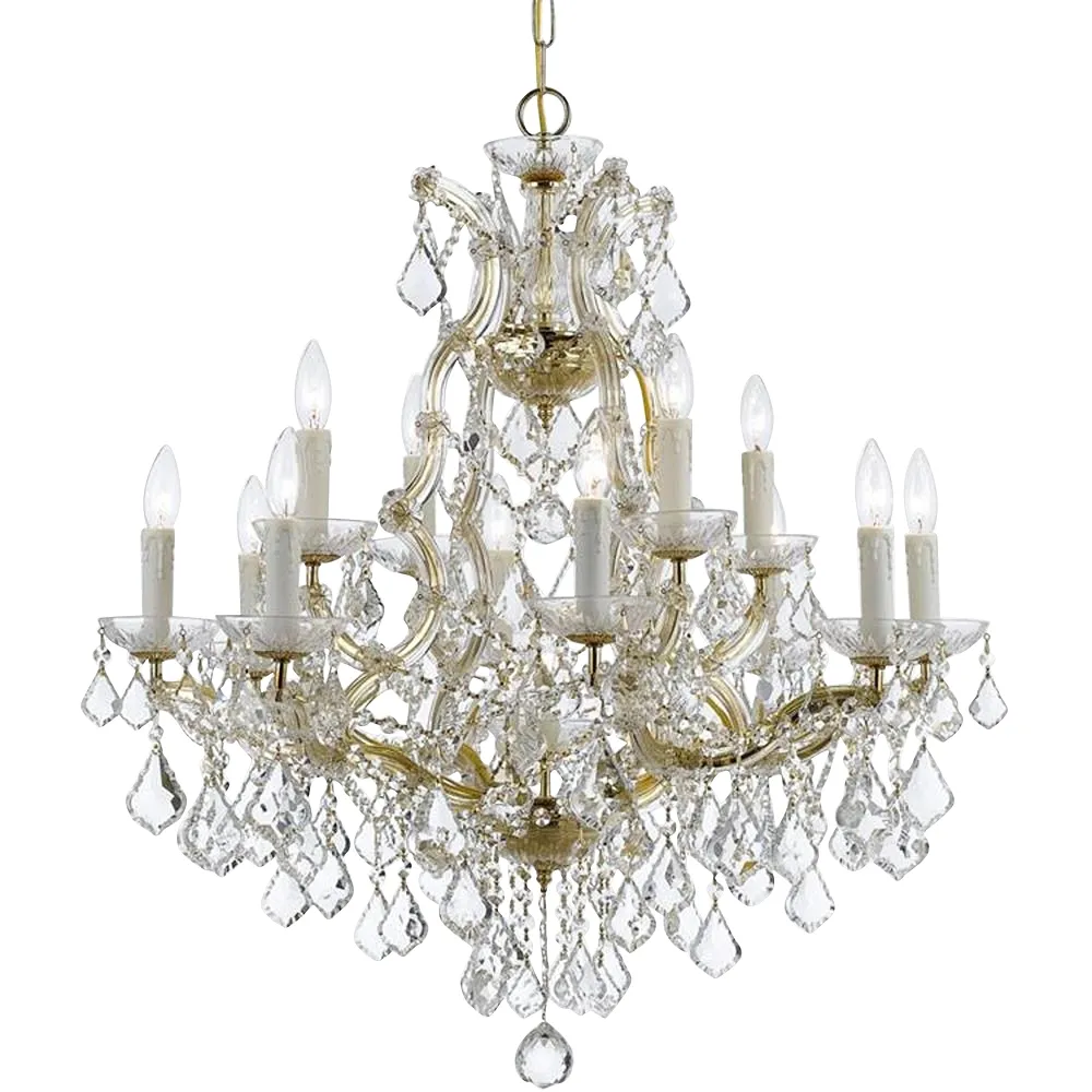 Crystorama Maria Theresa 29"W Gold 13-Light Crystal Chandelier