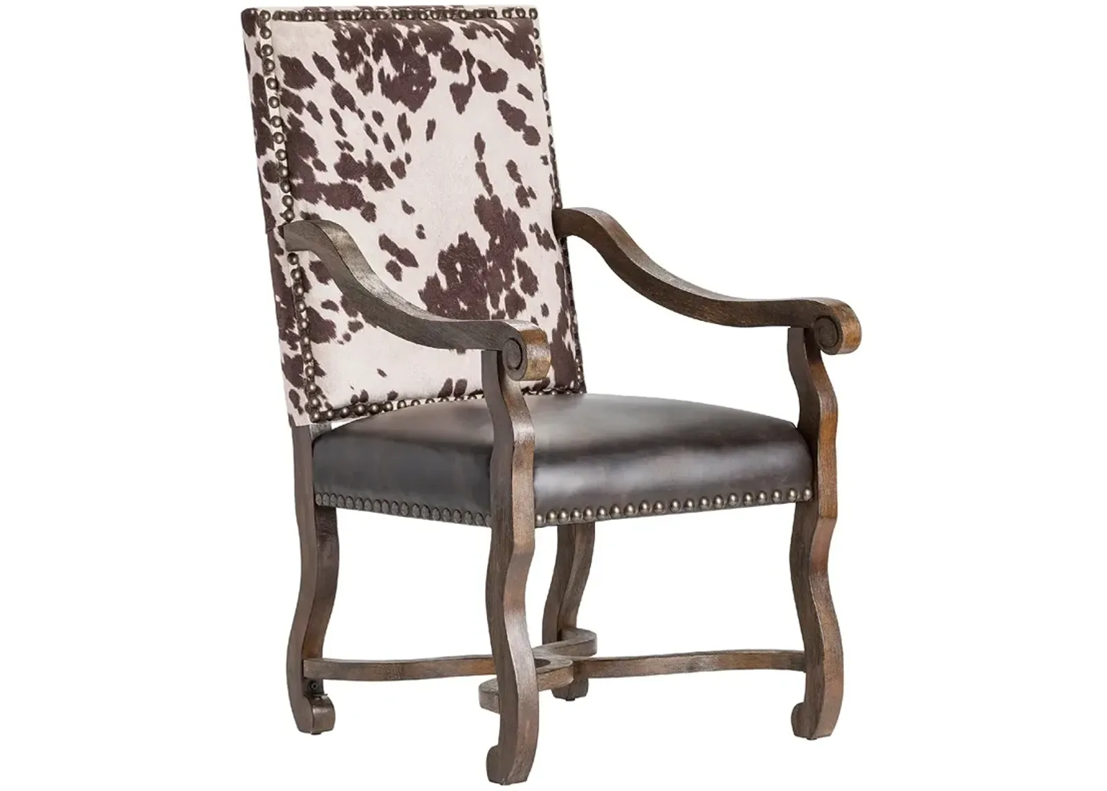 Crestview Collection Mesquite Ranch Leather and Faux Cowhide Armchair