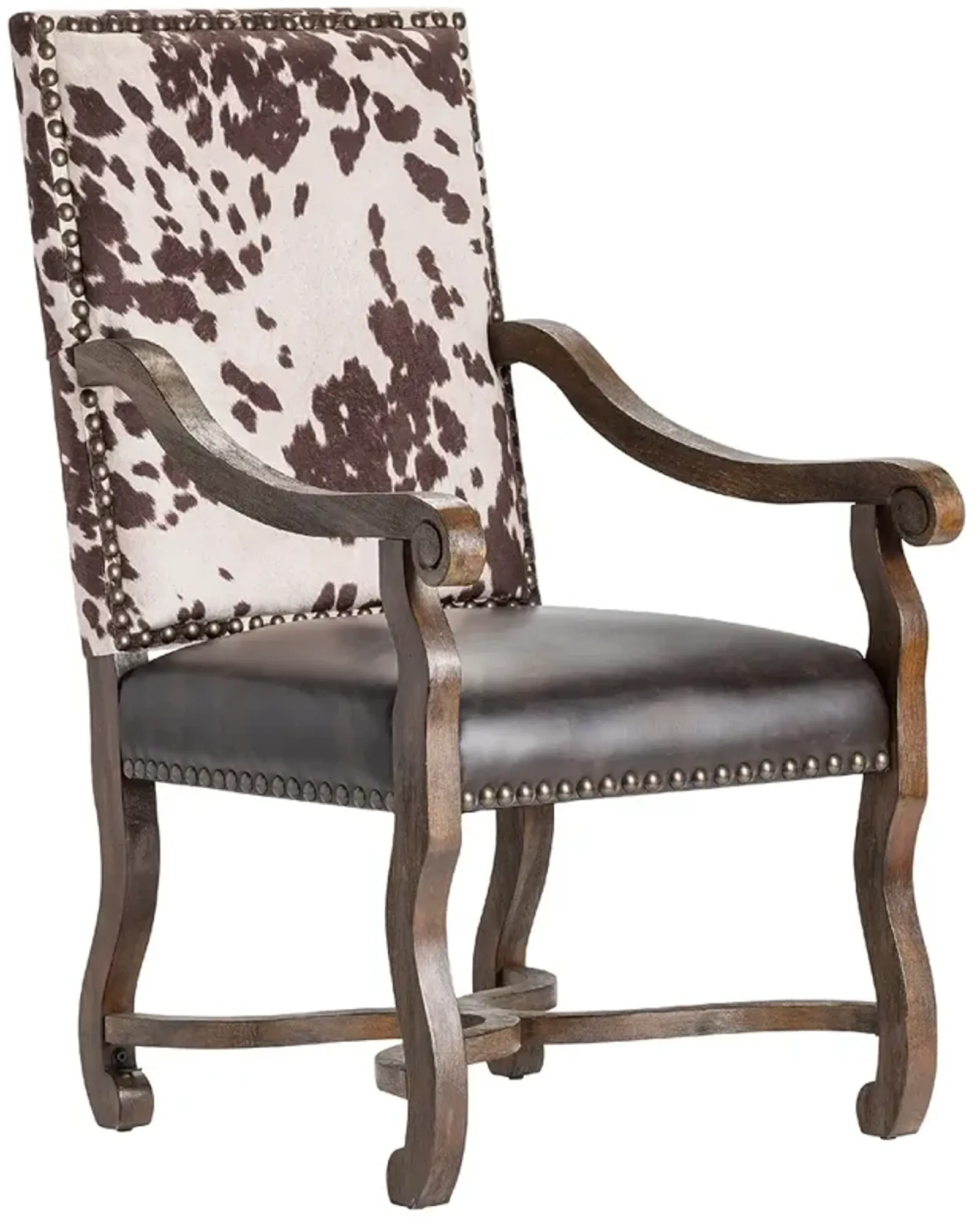 Crestview Collection Mesquite Ranch Leather and Faux Cowhide Armchair