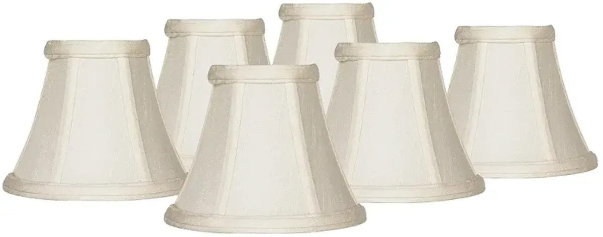 Evaline Cream Fabric Bell Shades 3x6x5x5 (Clip-On) Set of 6