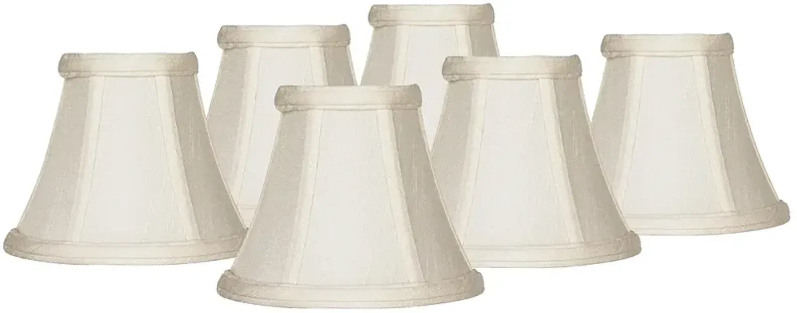 Evaline Cream Fabric Bell Shades 3x6x5x5 (Clip-On) Set of 6