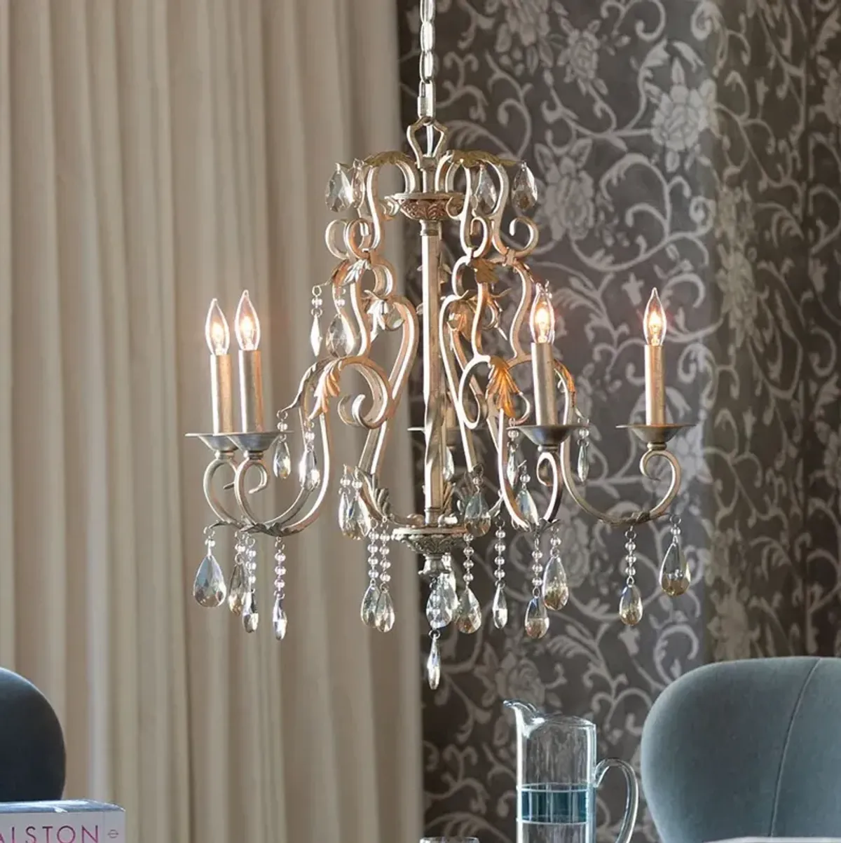 Hinkley Carlton 24" Wide Gold and Amber Crystal Traditional Chandelier