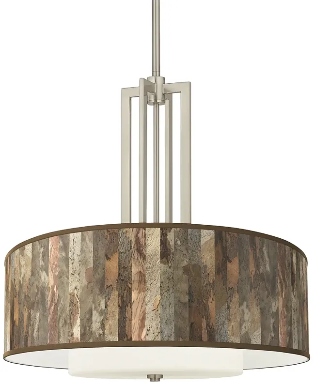 Paper Bark Carey 24" Brushed Nickel 4-Light Chandelier