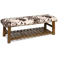 Crestview Collection Mesquite Faux Cowhide Bench