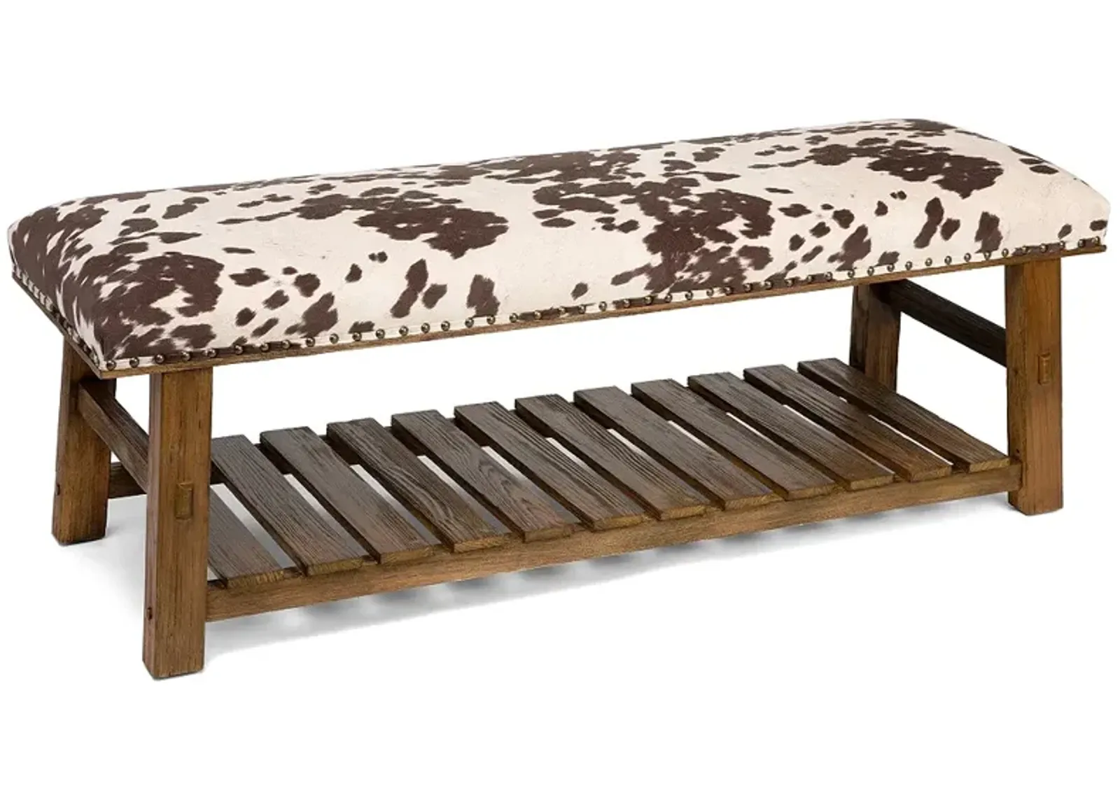 Crestview Collection Mesquite Faux Cowhide Bench