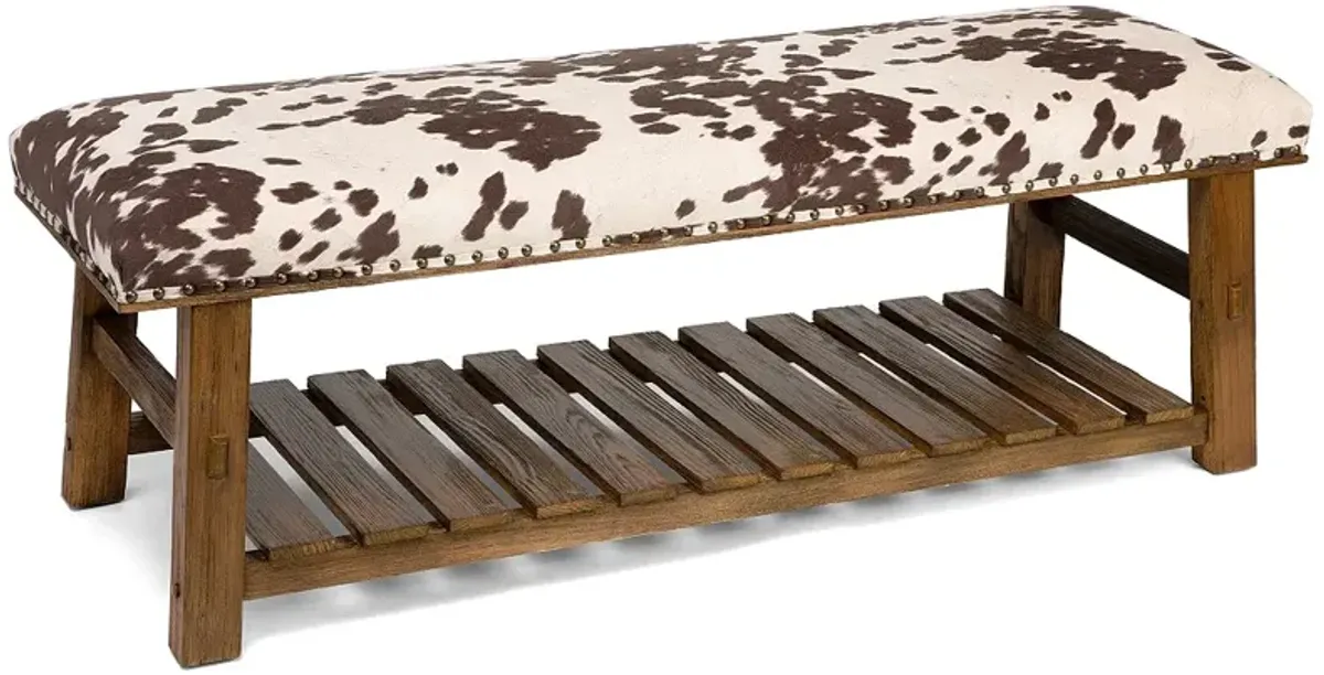 Crestview Collection Mesquite Faux Cowhide Bench