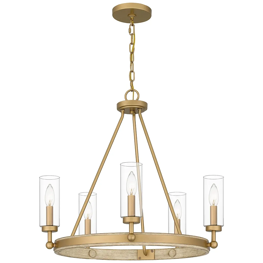 Kelleher 5-Light Nouveau Painted Weathered Brass Chandelier