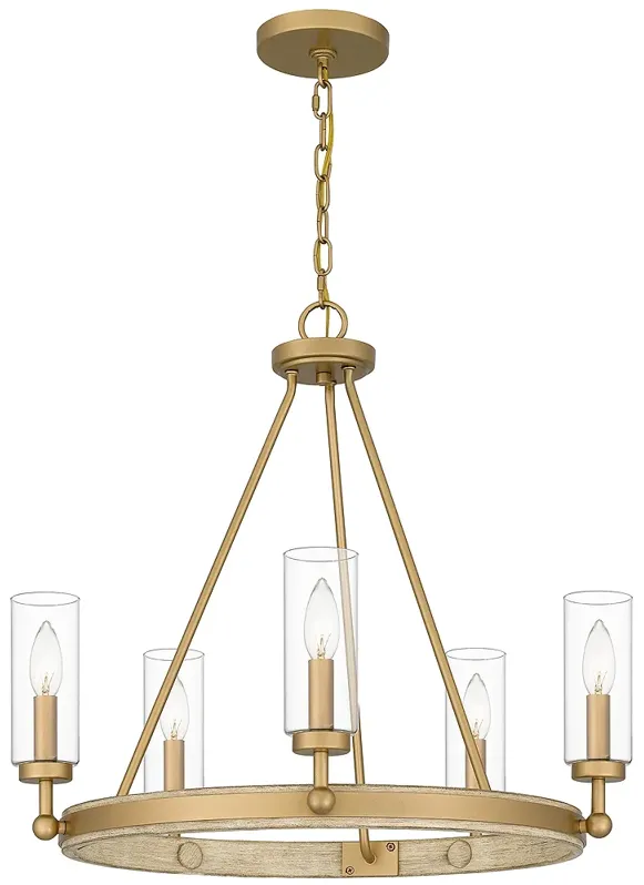 Kelleher 5-Light Nouveau Painted Weathered Brass Chandelier