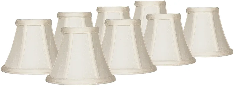 Evaline Cream Fabric Bell Shades 3x6x5x5 (Clip-On) Set of 8