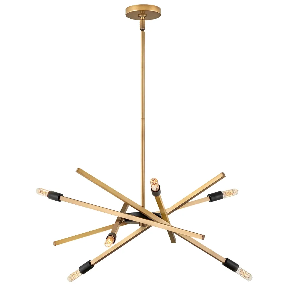 Hinkley Archer 26" Wide 6-Light Modern Brass Sputnik Chandelier