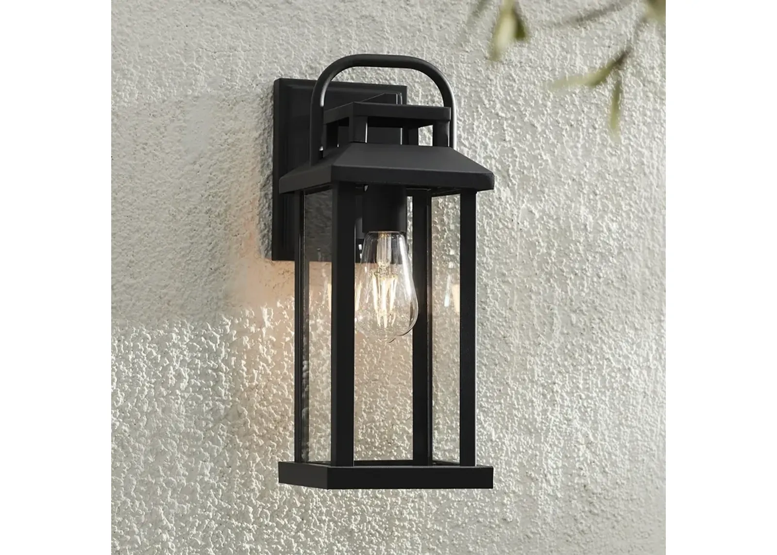 Kensington 14 1/2" High Matte Black Outdoor Wall Light