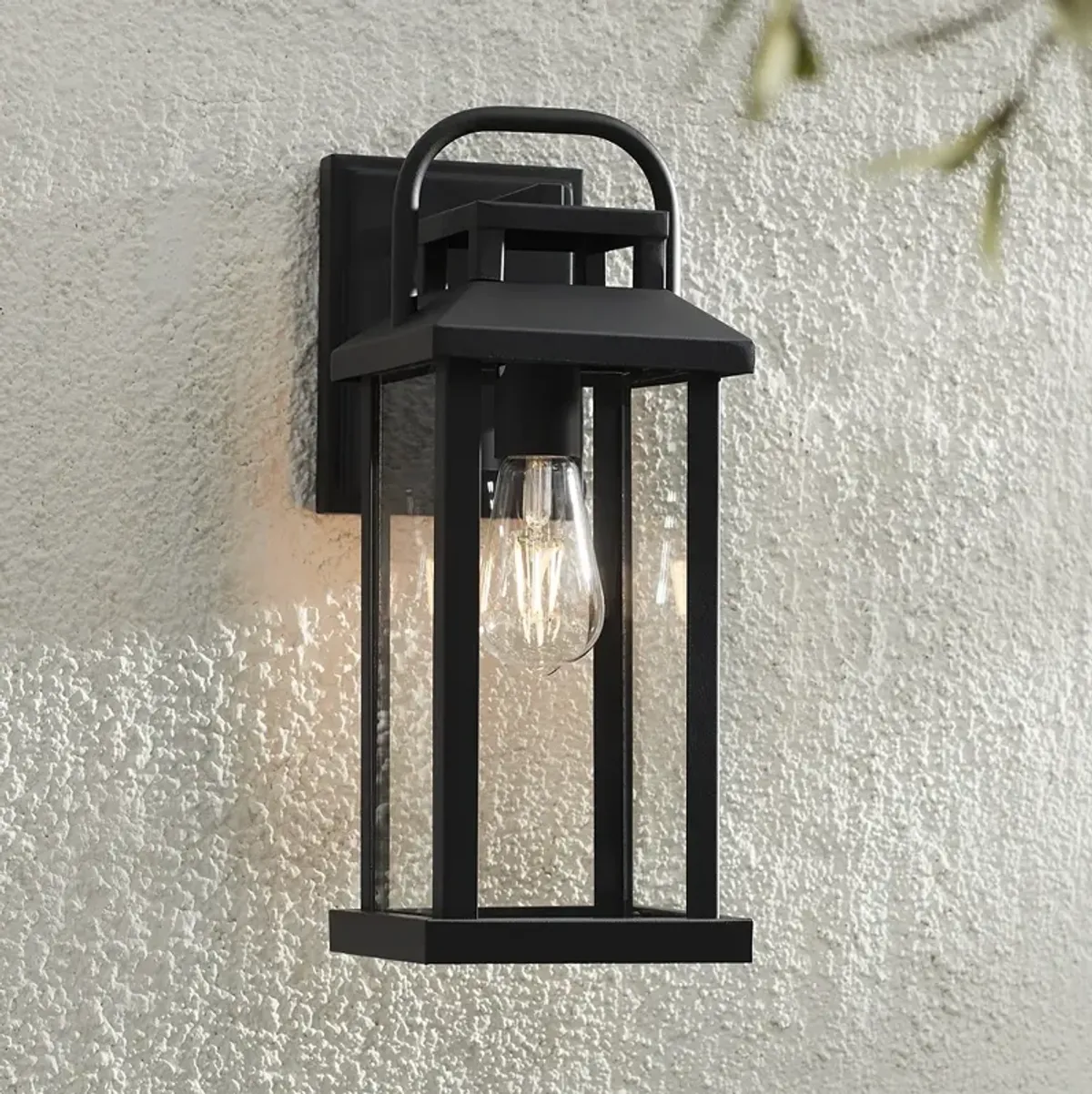 Kensington 14 1/2" High Matte Black Outdoor Wall Light