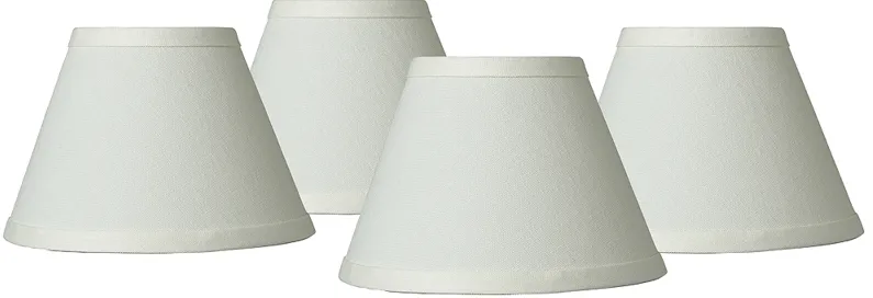 Taya Cream Chandelier Lamp Shades 3.5x7x5 (Clip-On) Set of 4