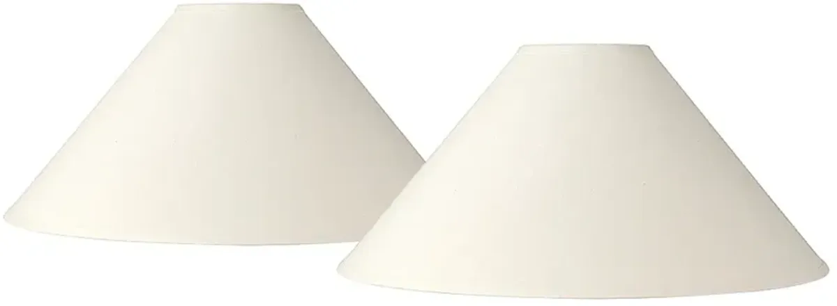 Springcrest White Linen 2-Pack Chimney Lamp Shades 6x23x13.5 (Spider)