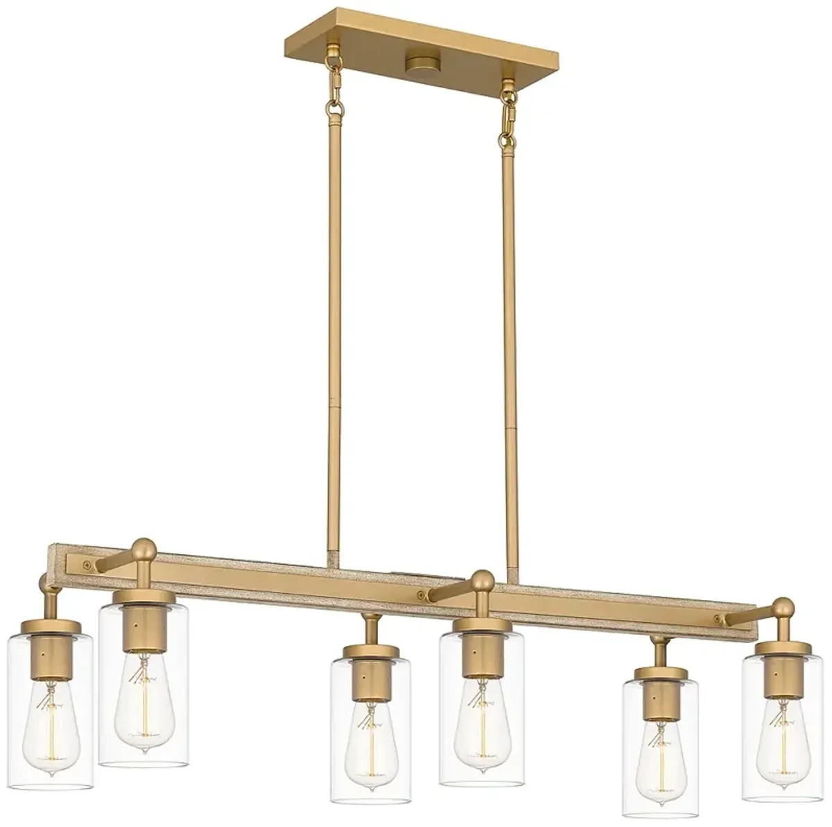 Kelleher 6-Light Nouveau Painted Weathered Brass Island Light