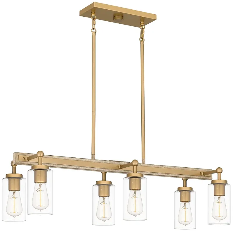 Kelleher 6-Light Nouveau Painted Weathered Brass Island Light