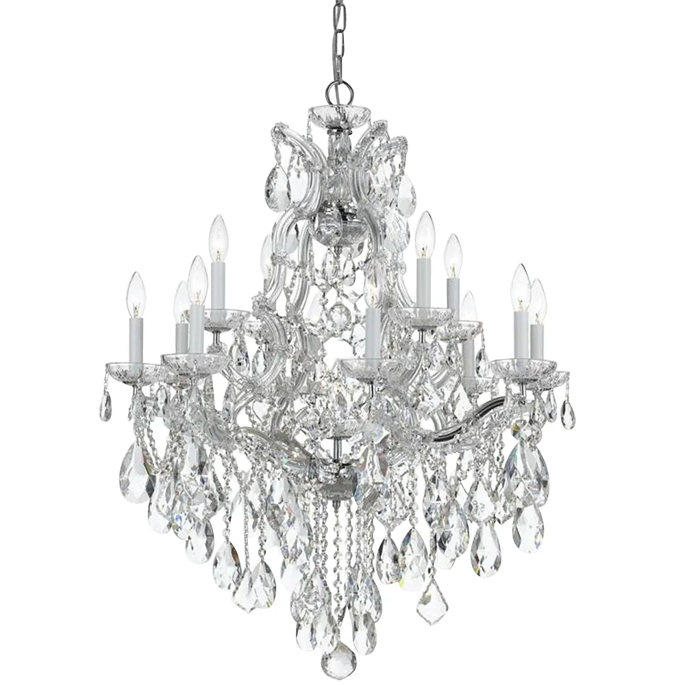 Crystorama Maria Theresa 28"W Chrome 13-Light Crystal Chandelier